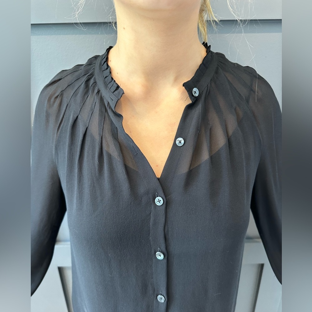 womens sheer black blouse